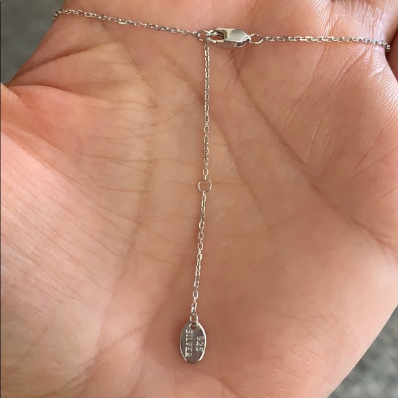 14k White Gold Plated 3ct Solitaire CZ Necklace - Picture 6 of 7